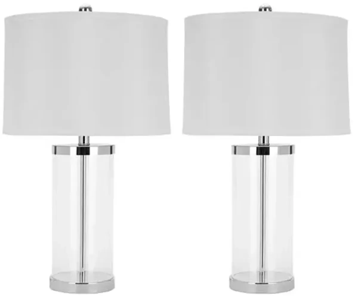 Set of 2 Glass Table Lamp - Clear