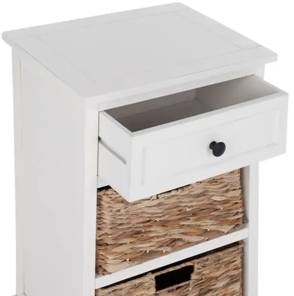 Kendall Storage Side Table - White