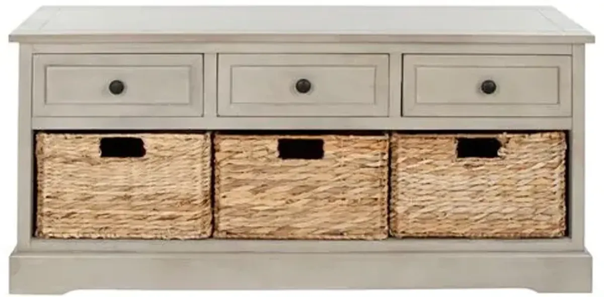 Arlington 3-Drawer Storage Bench - Gray