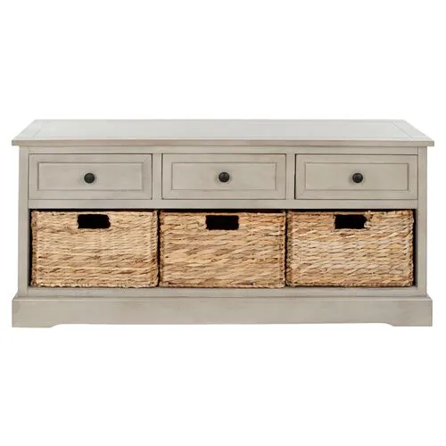 Arlington 3-Drawer Storage Bench - Taupe - Gray