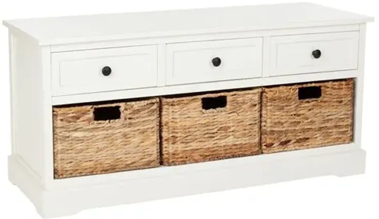 Arlington 3-Drawer Storage Bench - Ivory