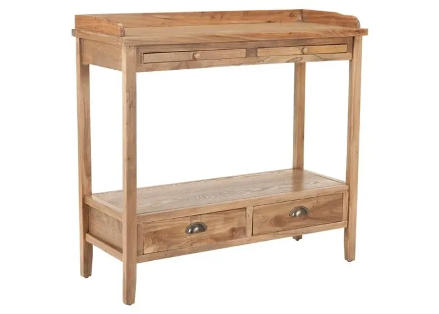 Bowdoin Console - Natural Elm - Beige