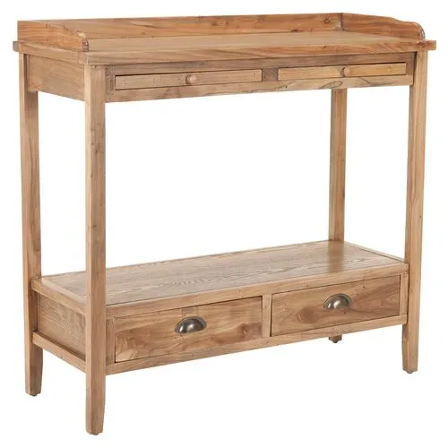 Bowdoin Console - Natural Elm - Beige