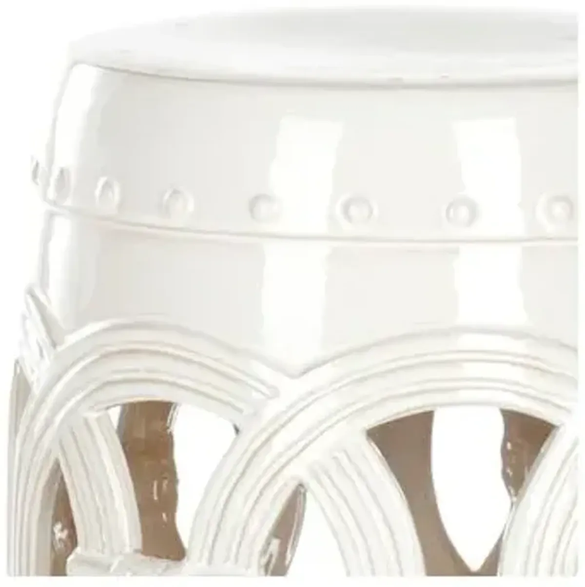 Zoe Ceramic Garden Stool - Antique White