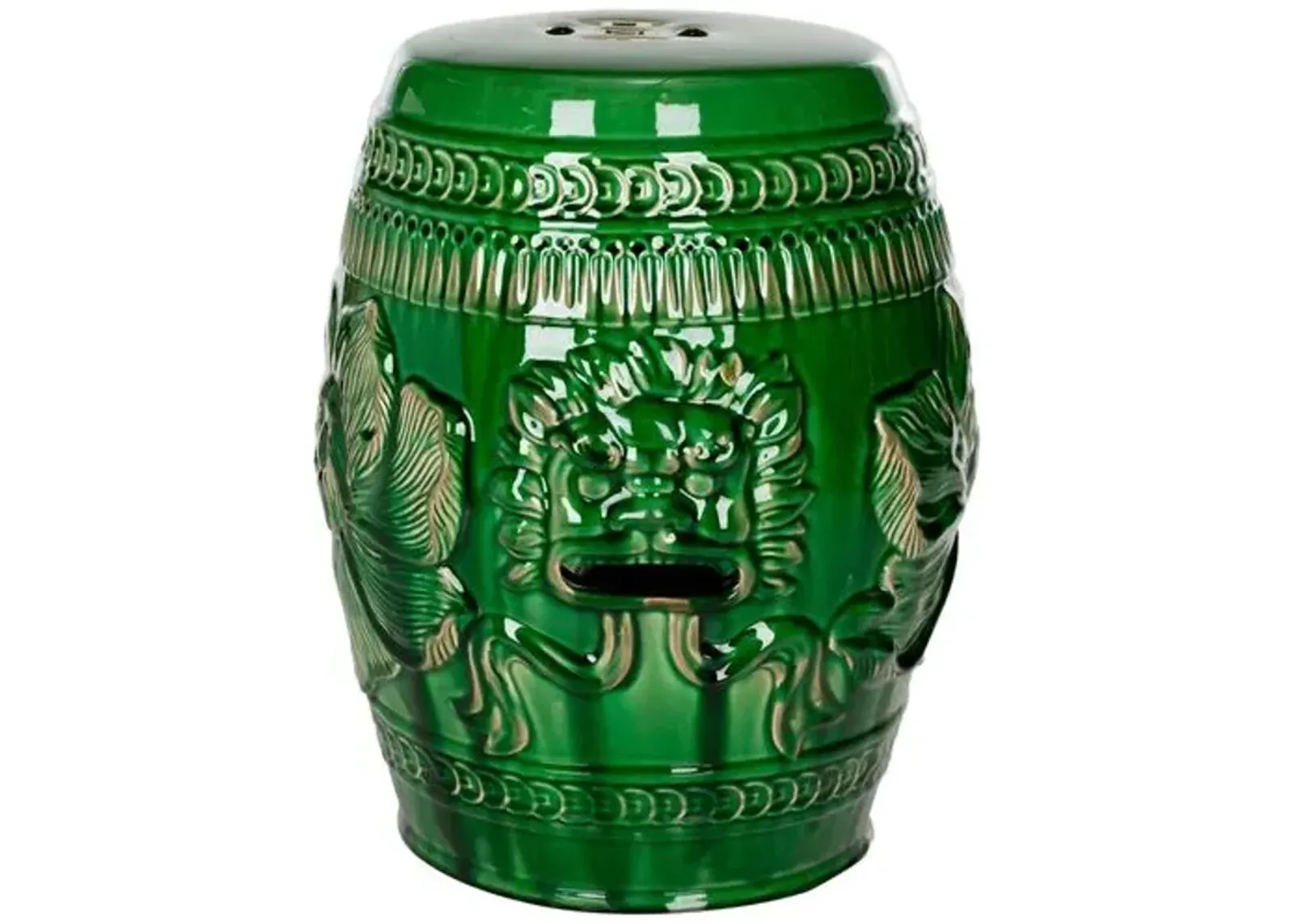 Lion Garden Stool - Hunter Green