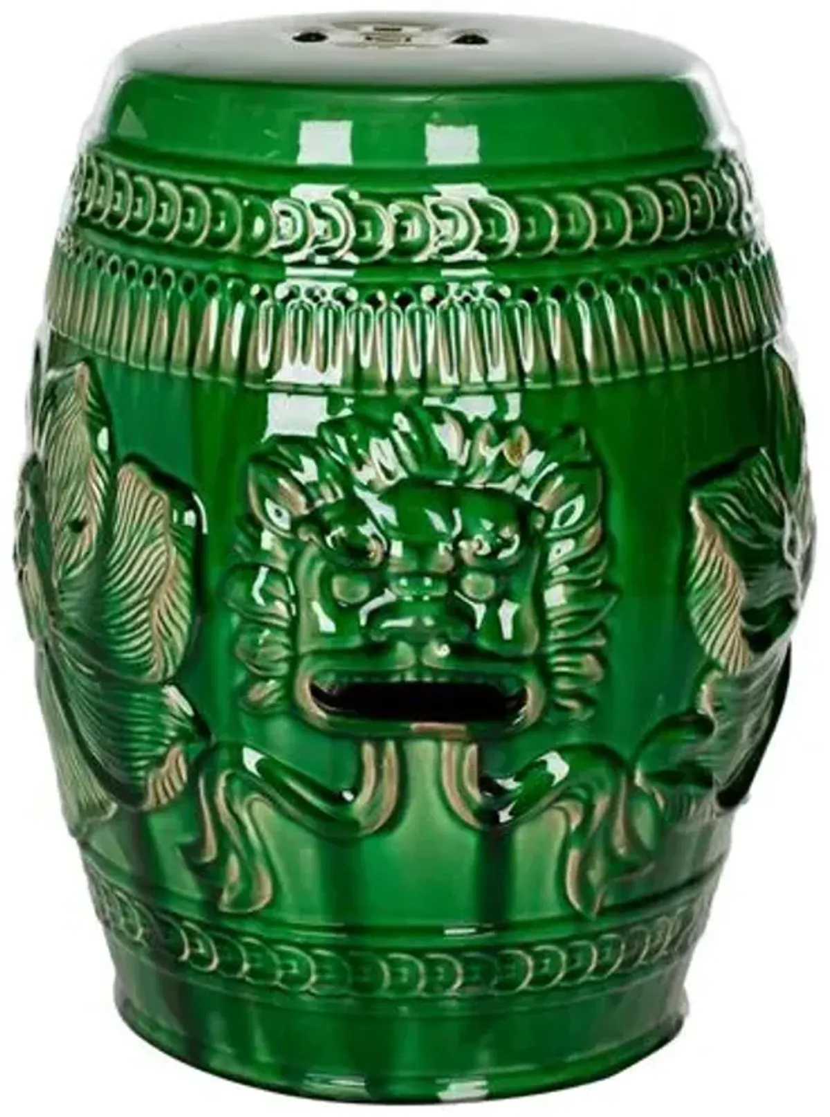 Lion Garden Stool - Hunter Green