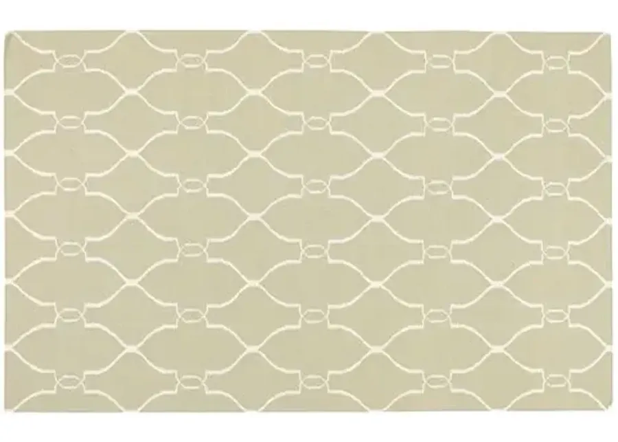 Pippa Flat-Weave Rug - Sage - Beige - Beige