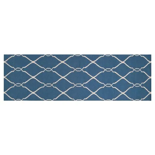 Pippa Flat-Weave Rug - Blue - Blue