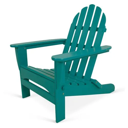 Classic Folding Outdoor Adirondack Chair - Teal - Blue