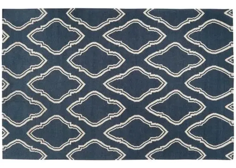 8'x11' Zeus Flat-Weave Rug - Blue - Blue