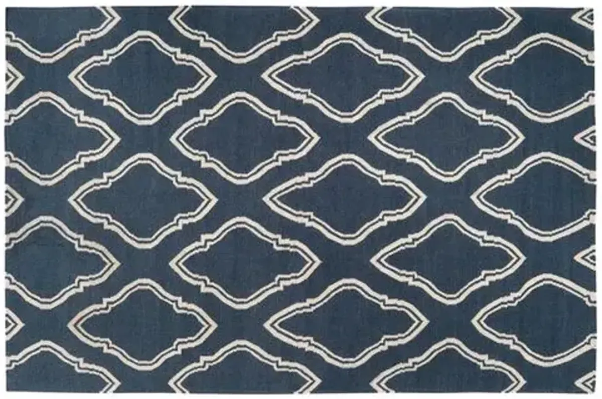 8'x11' Zeus Flat-Weave Rug - Blue - Blue