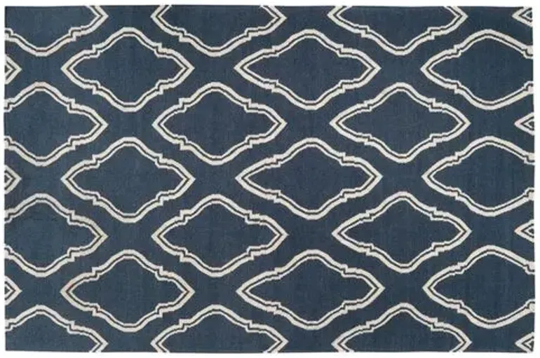 8'x11' Zeus Flat-Weave Rug - Blue - Blue