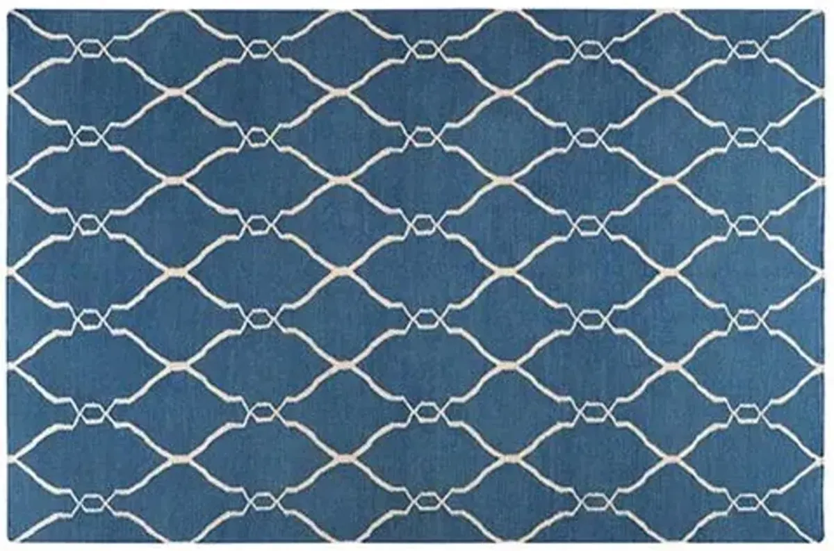 Pippa Flat-Weave Rug - Blue - Blue