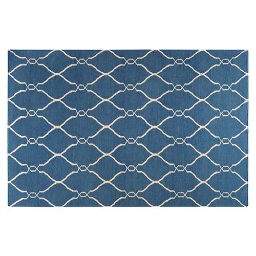 Pippa Flat-Weave Rug - Blue - Blue