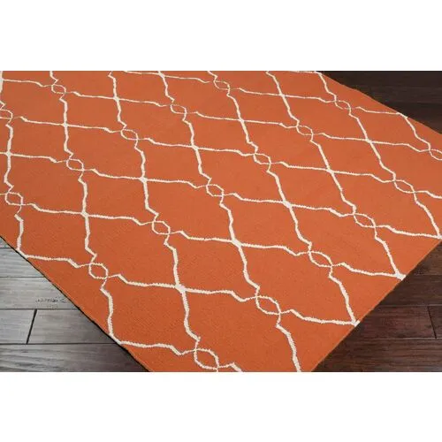 Pippa Flat-Weave Rug - Paprika - Orange - Orange