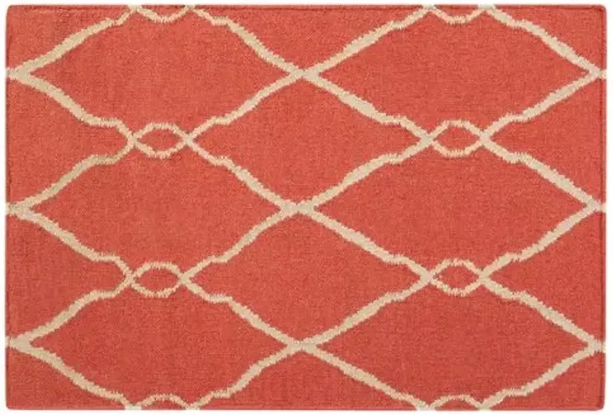 Pippa Flat-Weave Rug - Paprika - Orange - Orange