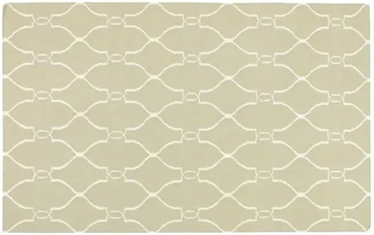 Pippa Flat-Weave Rug - Sage - Beige - Beige