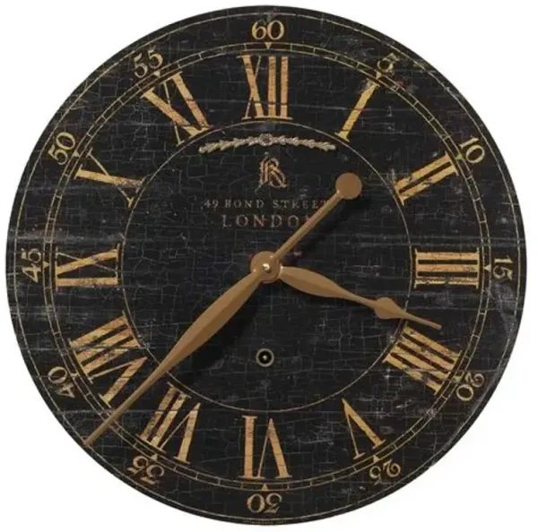 Bond Street Wall Clock - Black/Gold