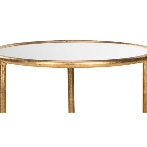 Porter Side Table - Gold - White