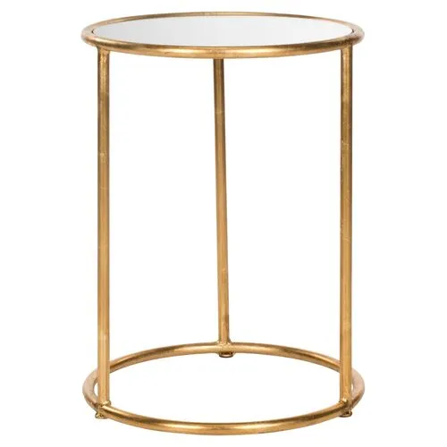 Porter Side Table - Gold - White