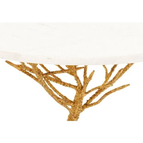 Crawford Granite Side Table - Gold