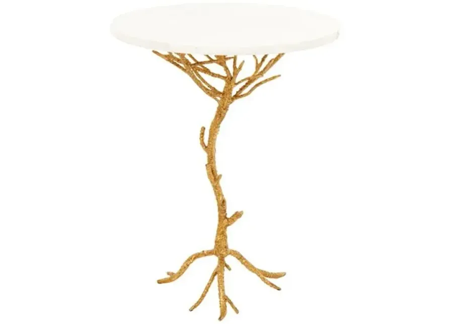 Crawford Granite Side Table - Gold