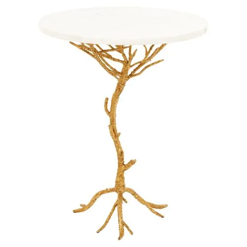 Crawford Granite Side Table - Gold