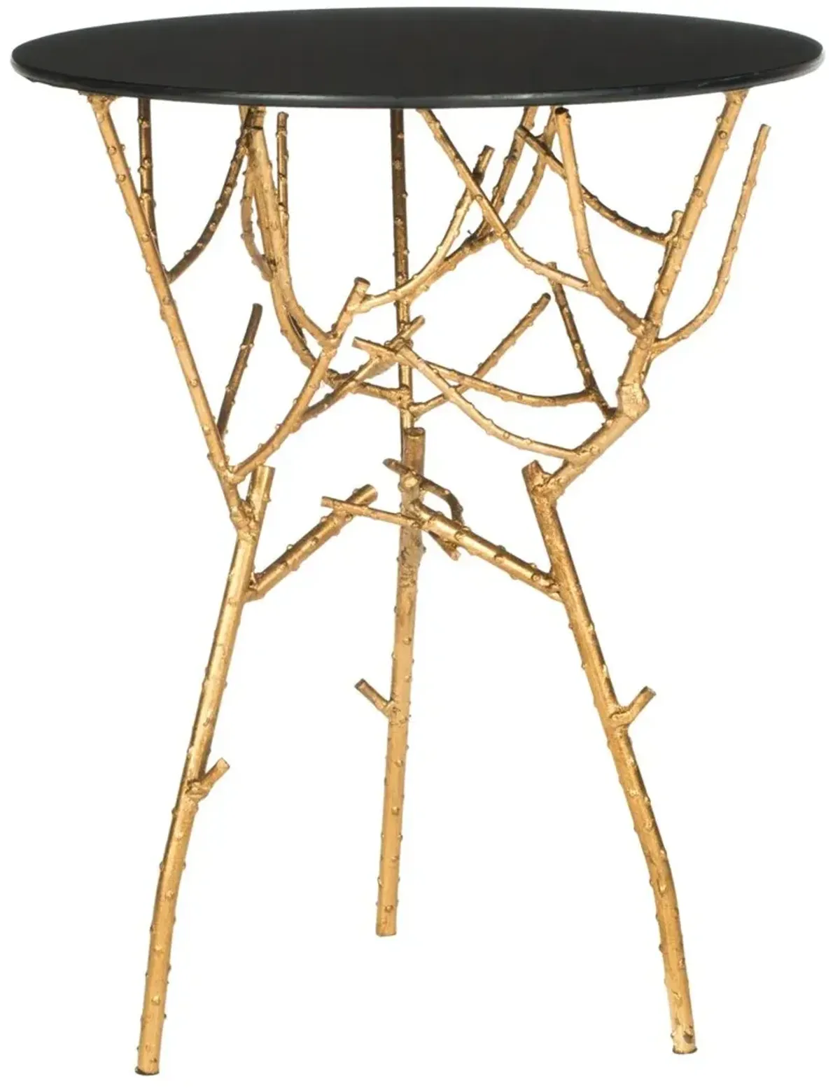 Nina Branches Side Table, Black/Gold