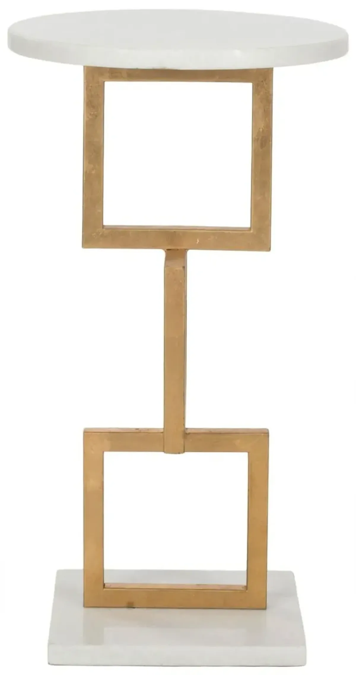 Mattias Side Table, Gold/White