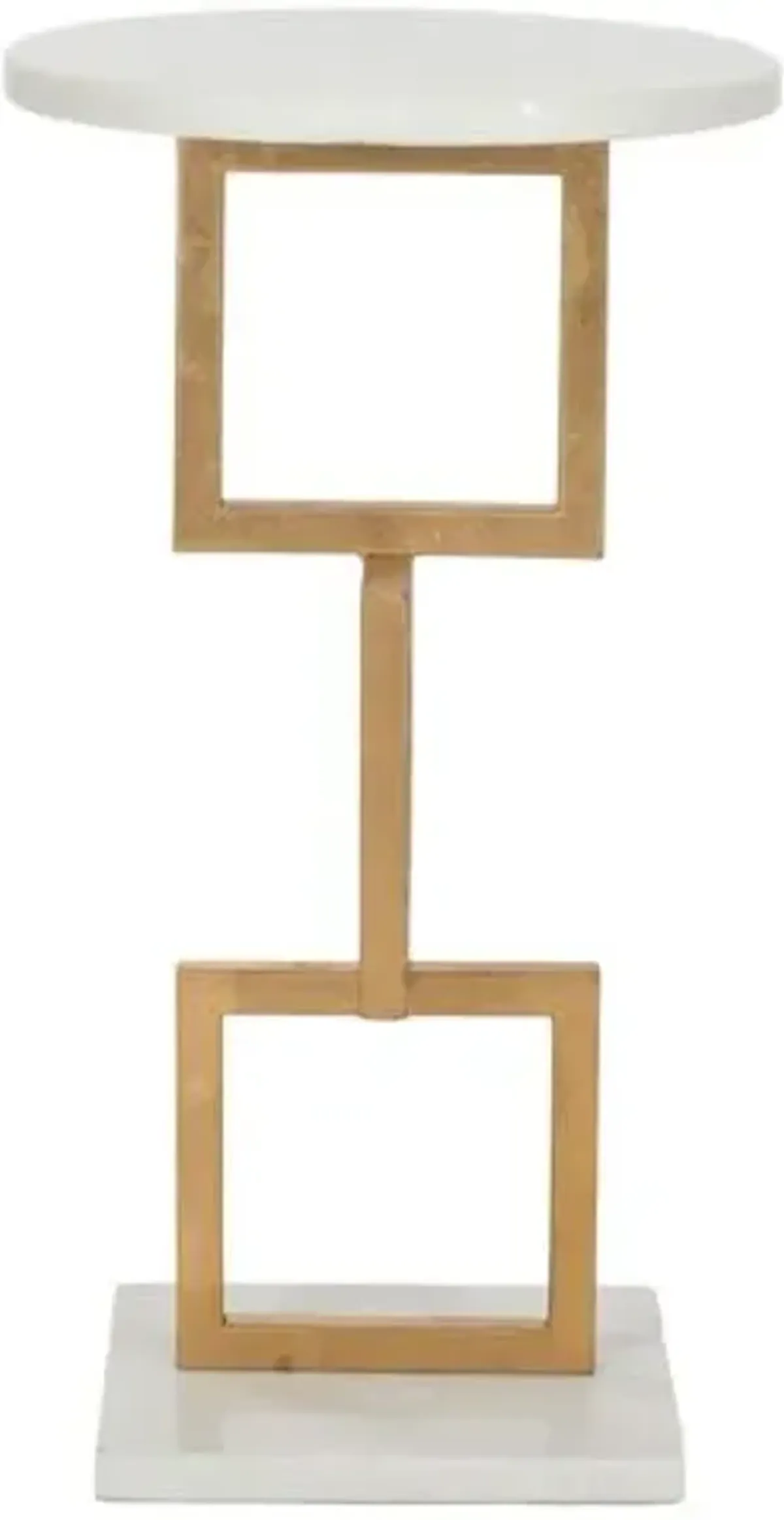 Mattias Side Table - Gold/White