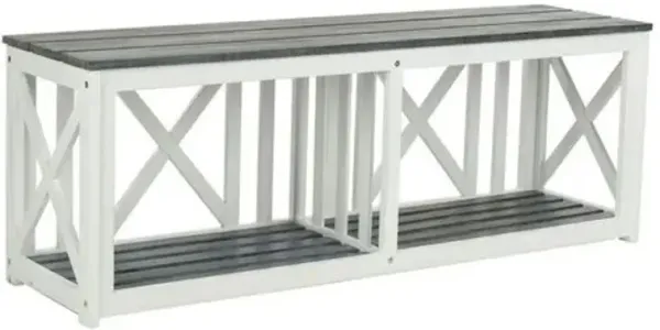 Brewer Outdoor Bench - White/Gray