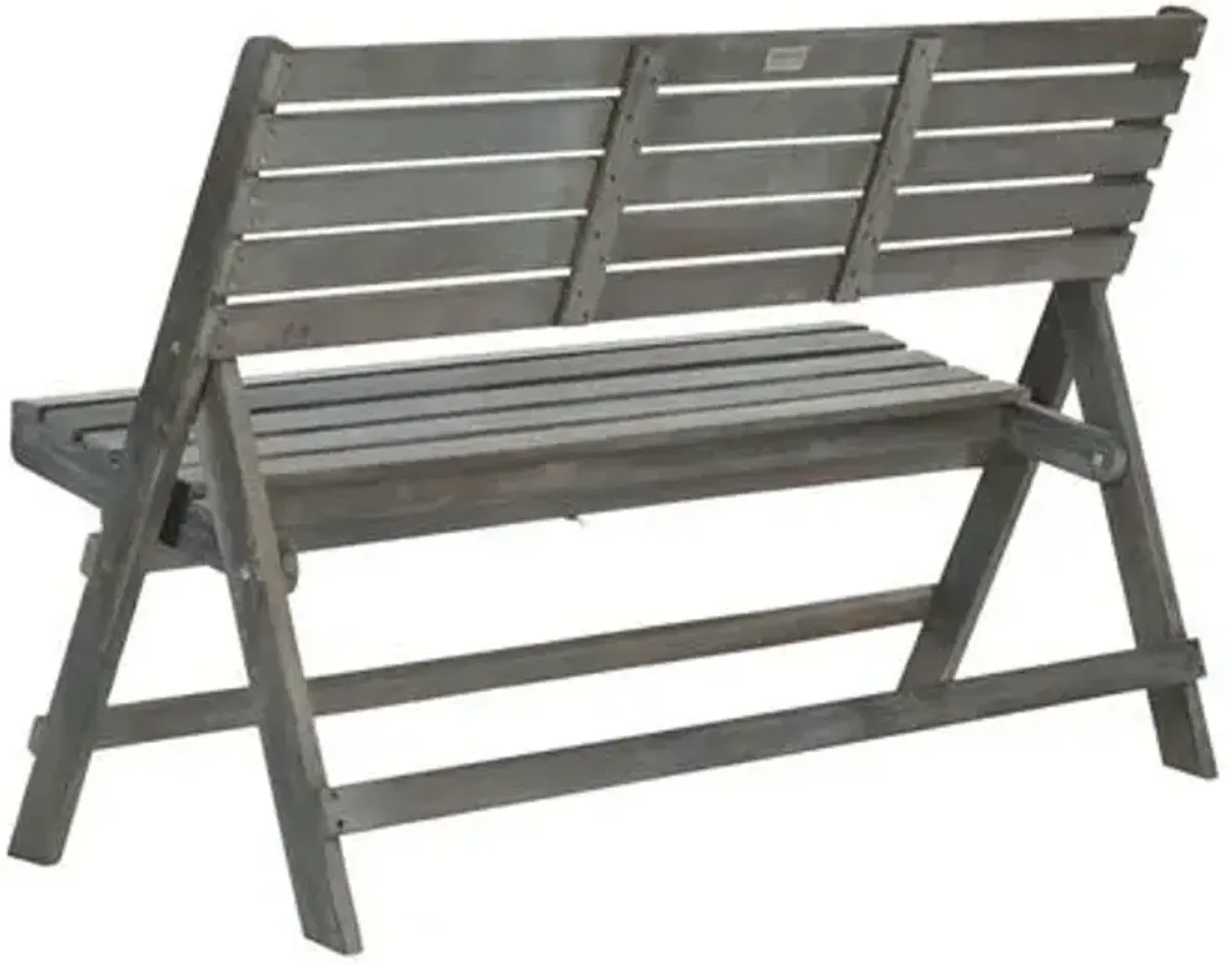 Gabelli Folding Outdoor Bench - Gray