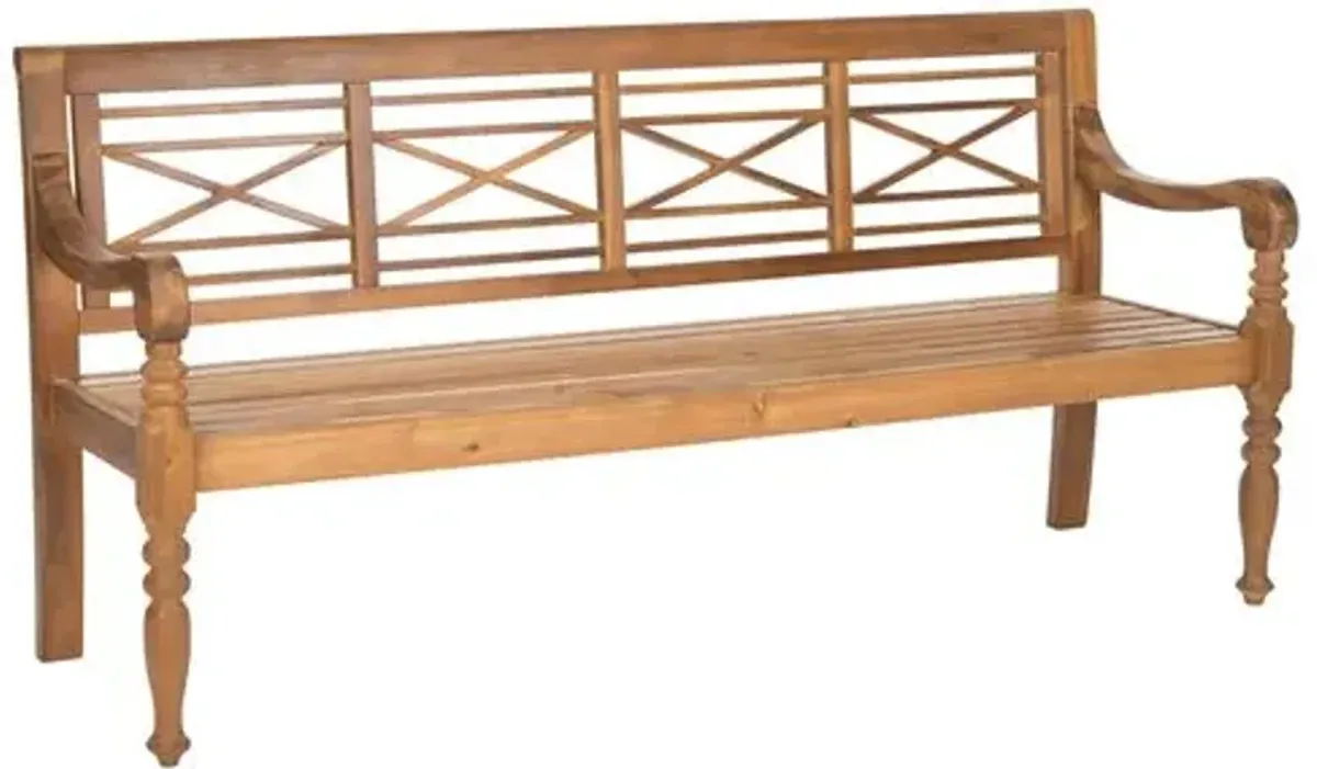 Karla Outdoor Bench - Brown