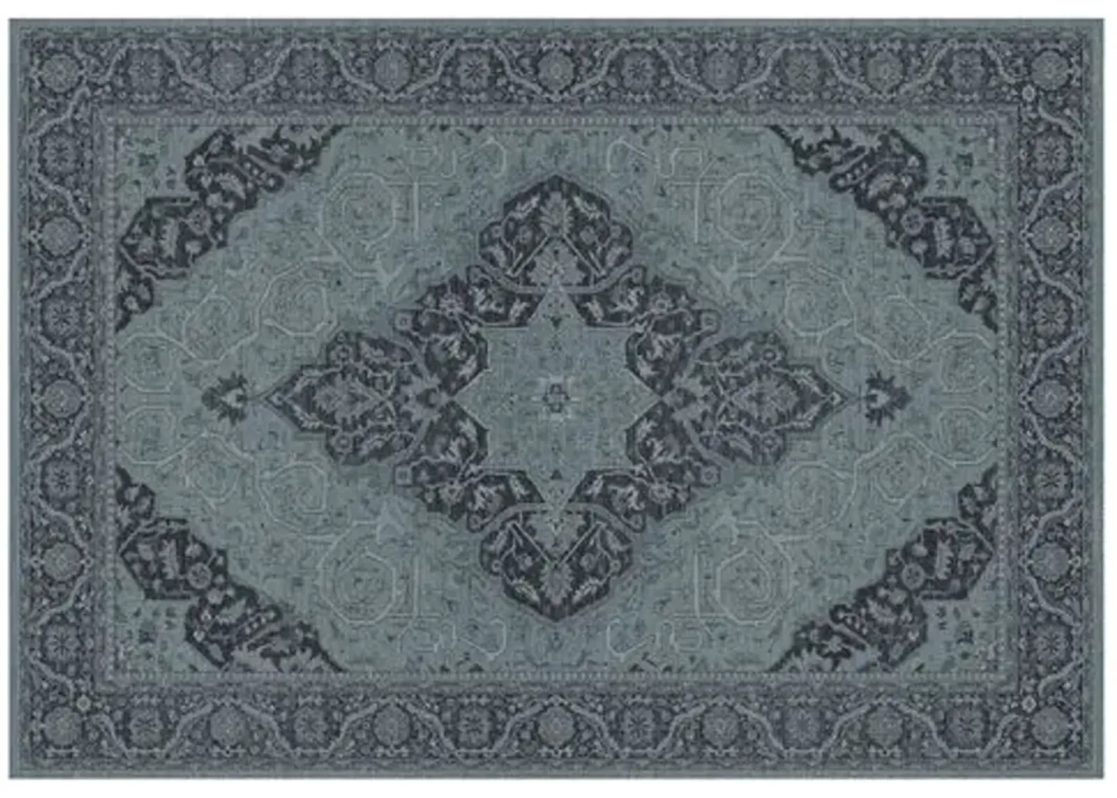 Seba Rug - Blue - Brown - Brown