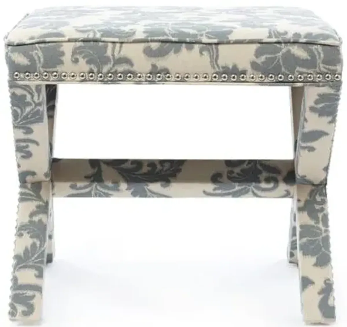 Palmer Ottoman - Beige/Steel Blue