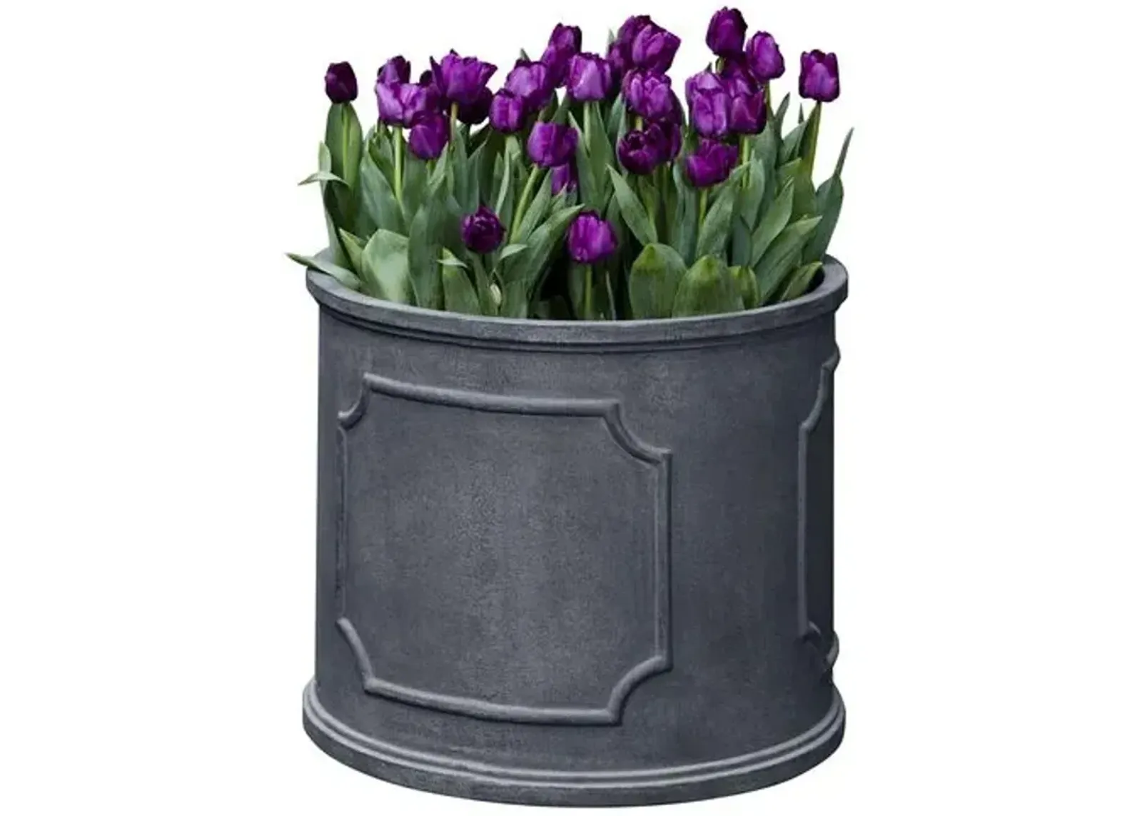 Portsmouth Round Outdoor Planter - Lead Lite - Campania International - Gray - extra small