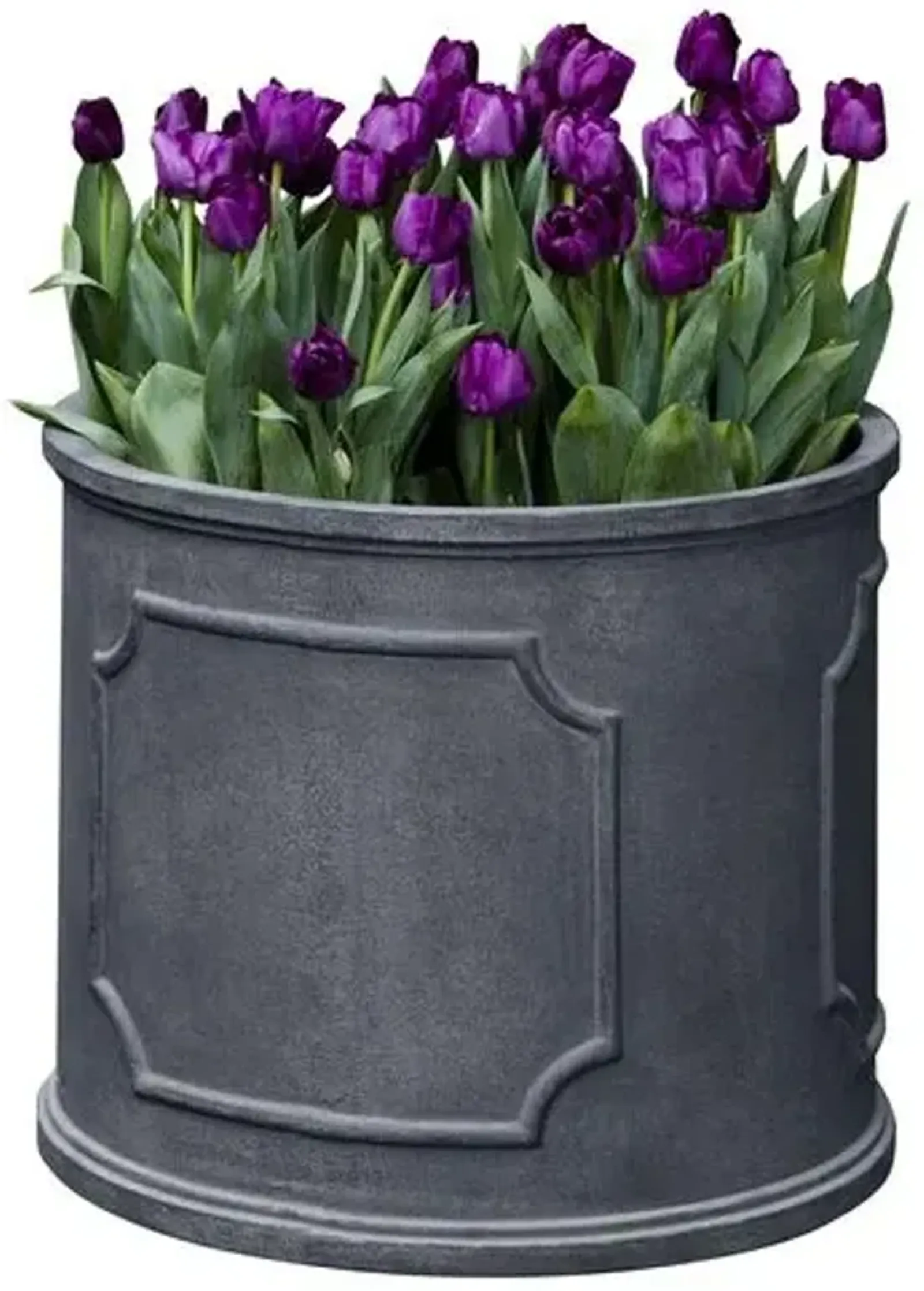 Portsmouth Round Outdoor Planter - Lead Lite - Campania International - Gray - extra small