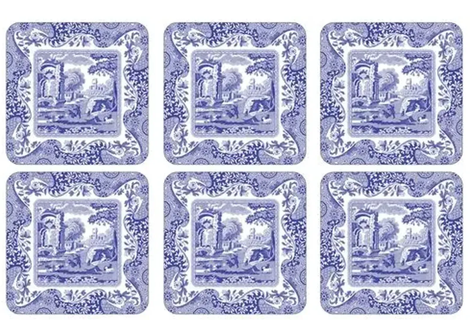 Pimpernel Blue Italian Coasters Set of 6 - Spode