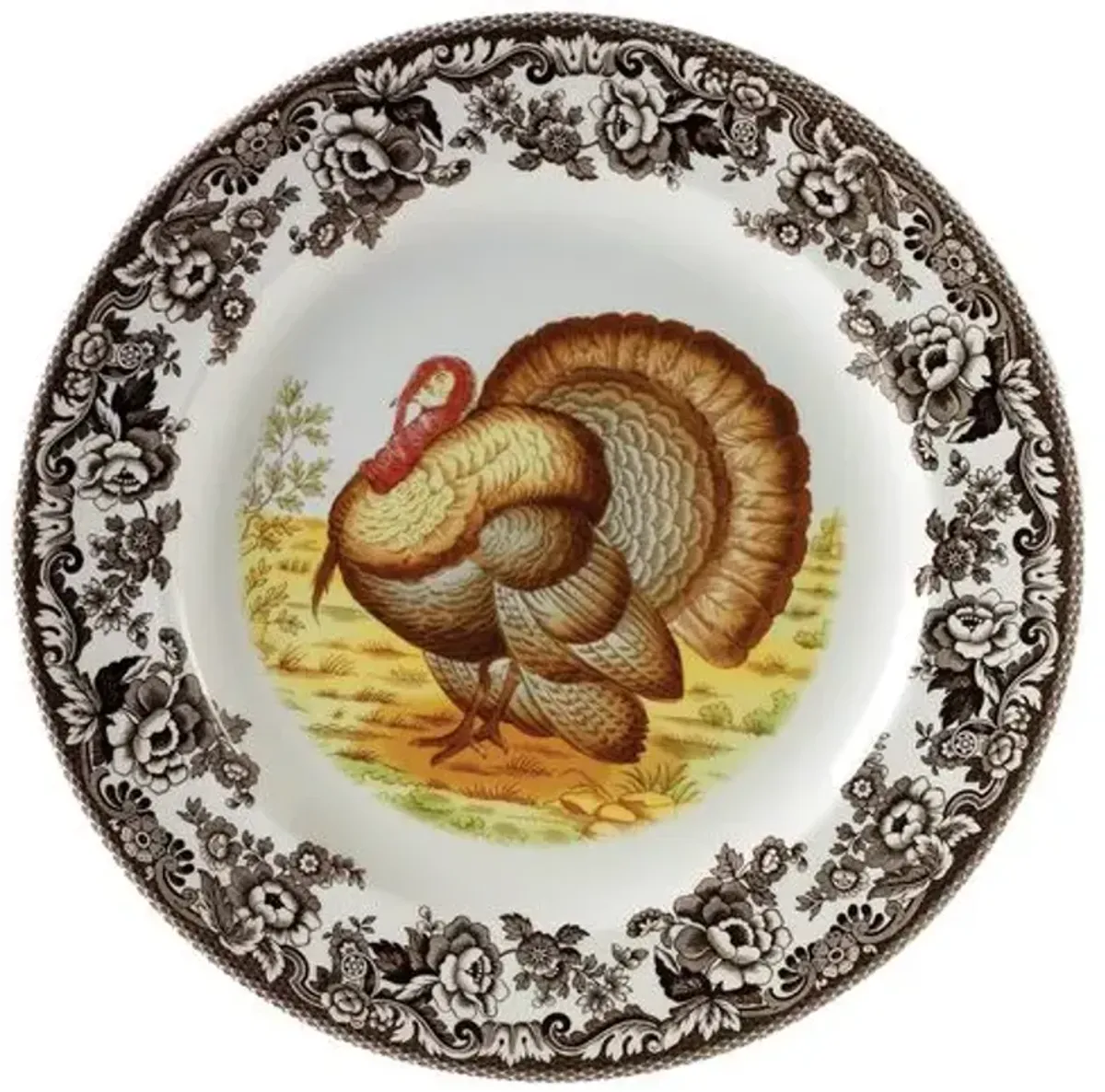 Spode Woodland Round Platter 12 Inch (Turkey) - Brown