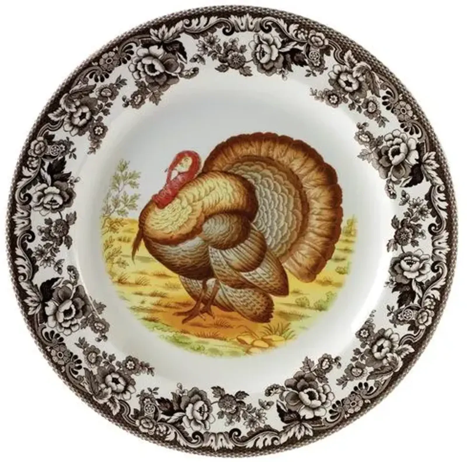 Spode Woodland Round Platter 12 Inch (Turkey) - Brown