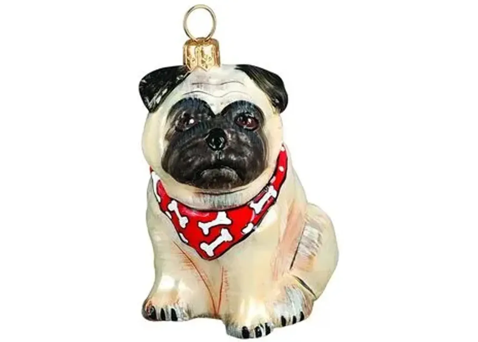 Pug Ornament - Fawn - Handcrafted