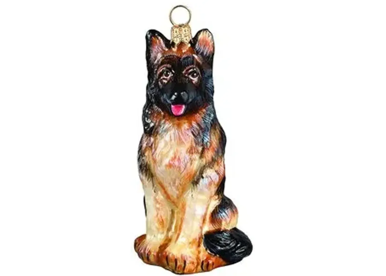 German Shepherd Ornament - Tan/Black - Handcrafted