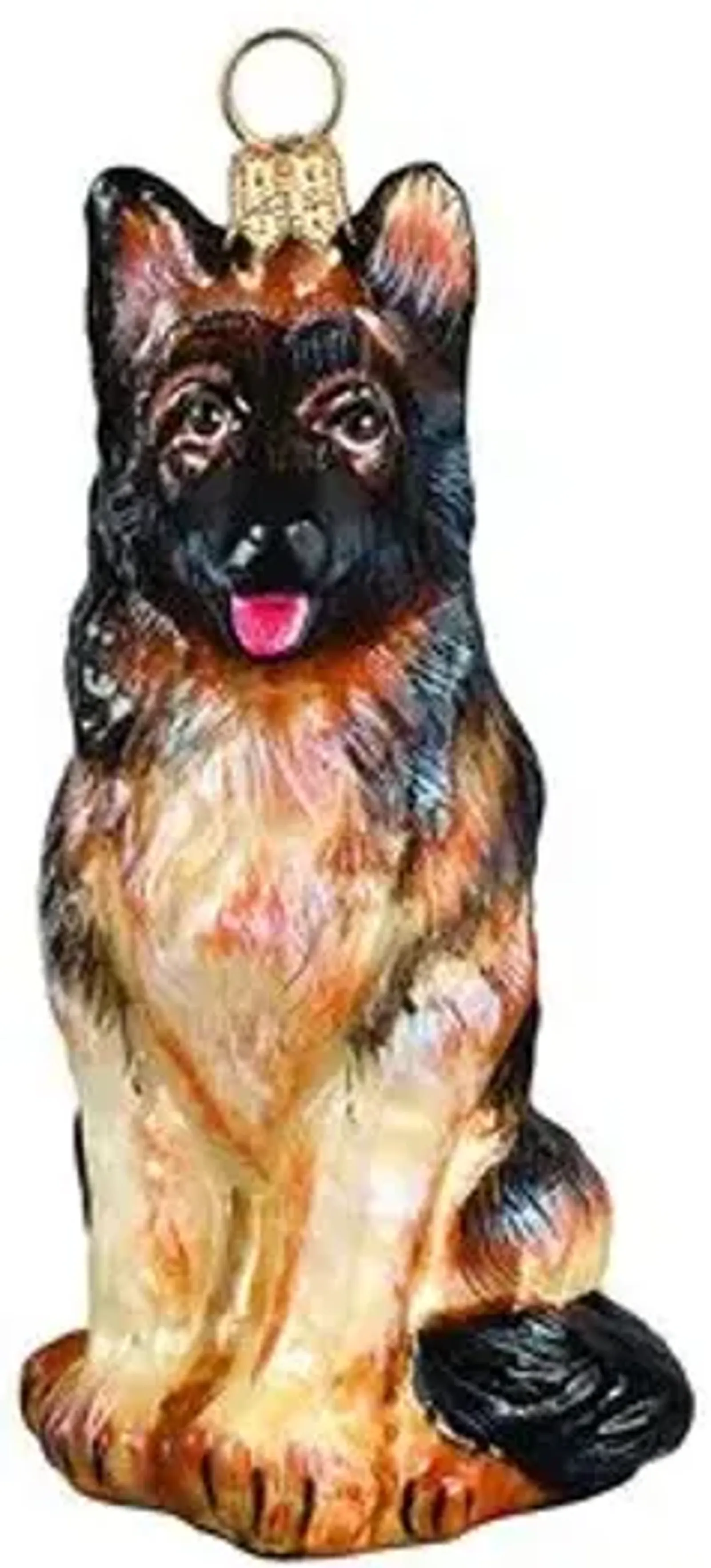 German Shepherd Ornament - Tan/Black - Handcrafted