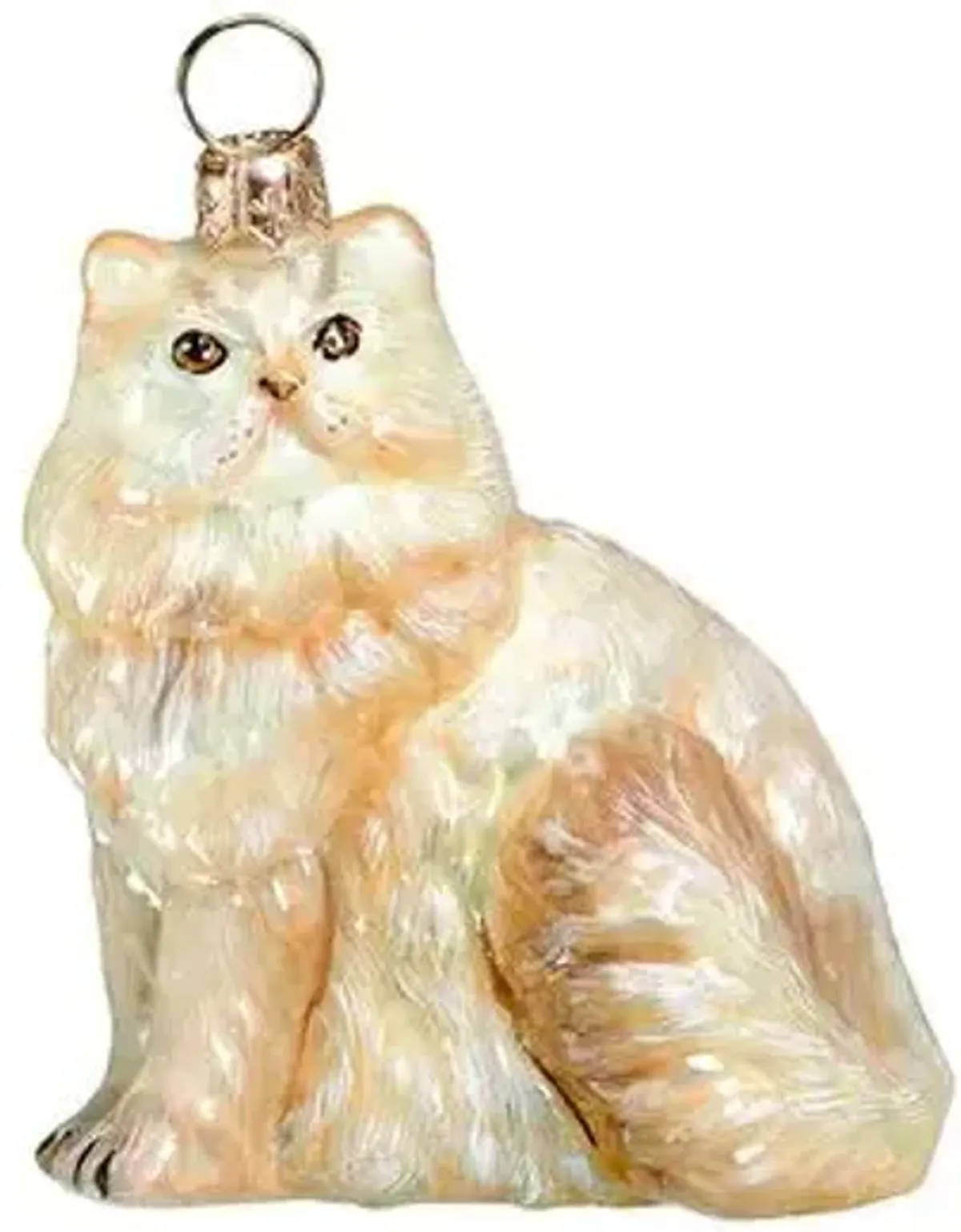 Persian Cat Ornament - Cream - Handcrafted