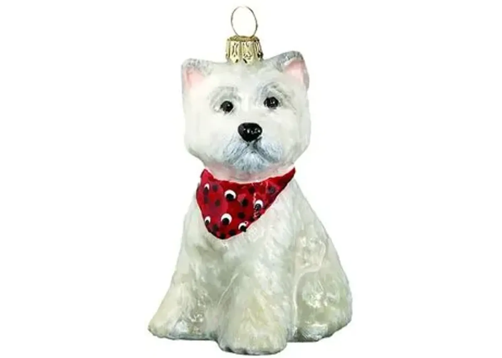 Westie Puppy Ornament - White - Handcrafted