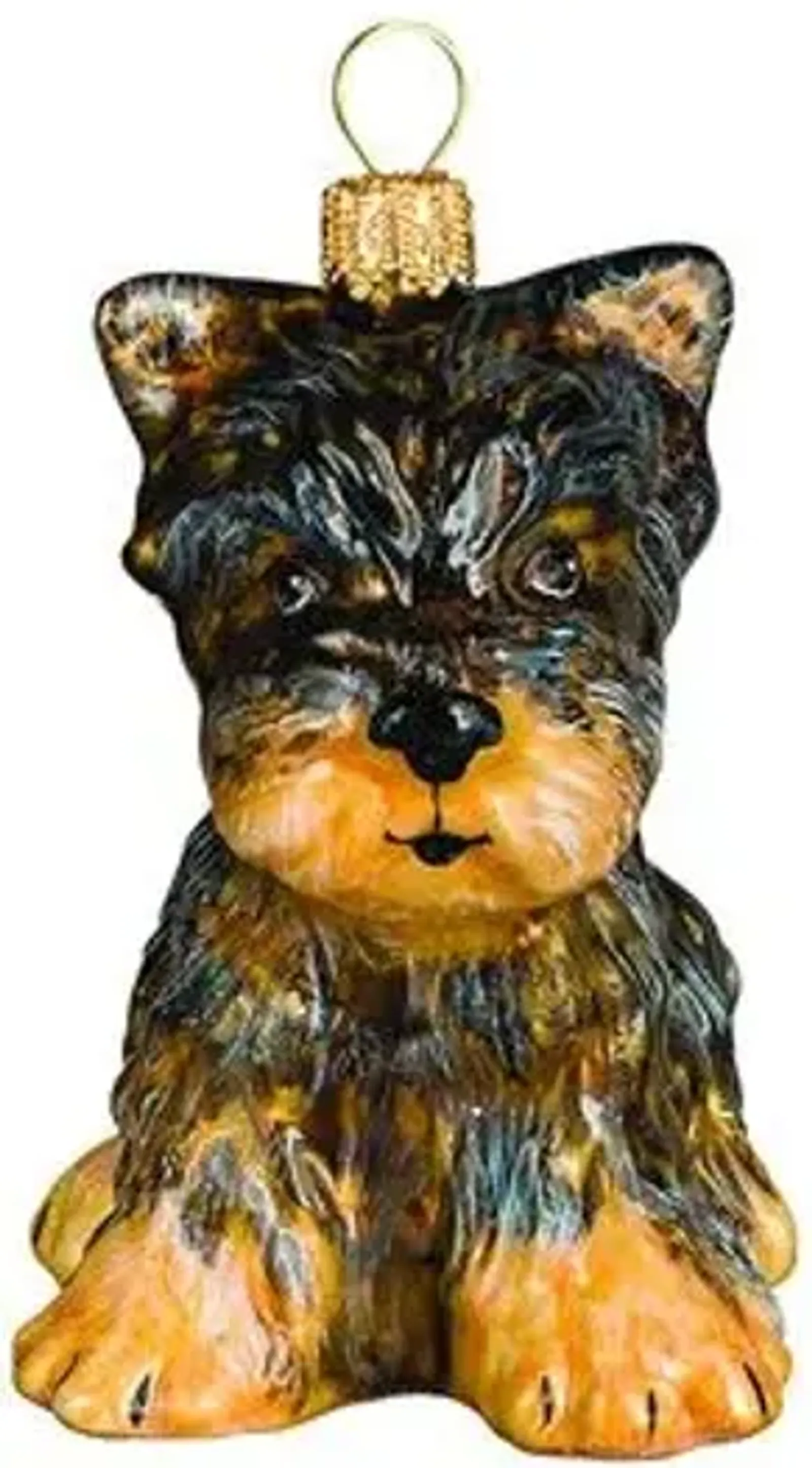 Barkby Yorkshire Terrier Ornament - Brown/Black - Handcrafted