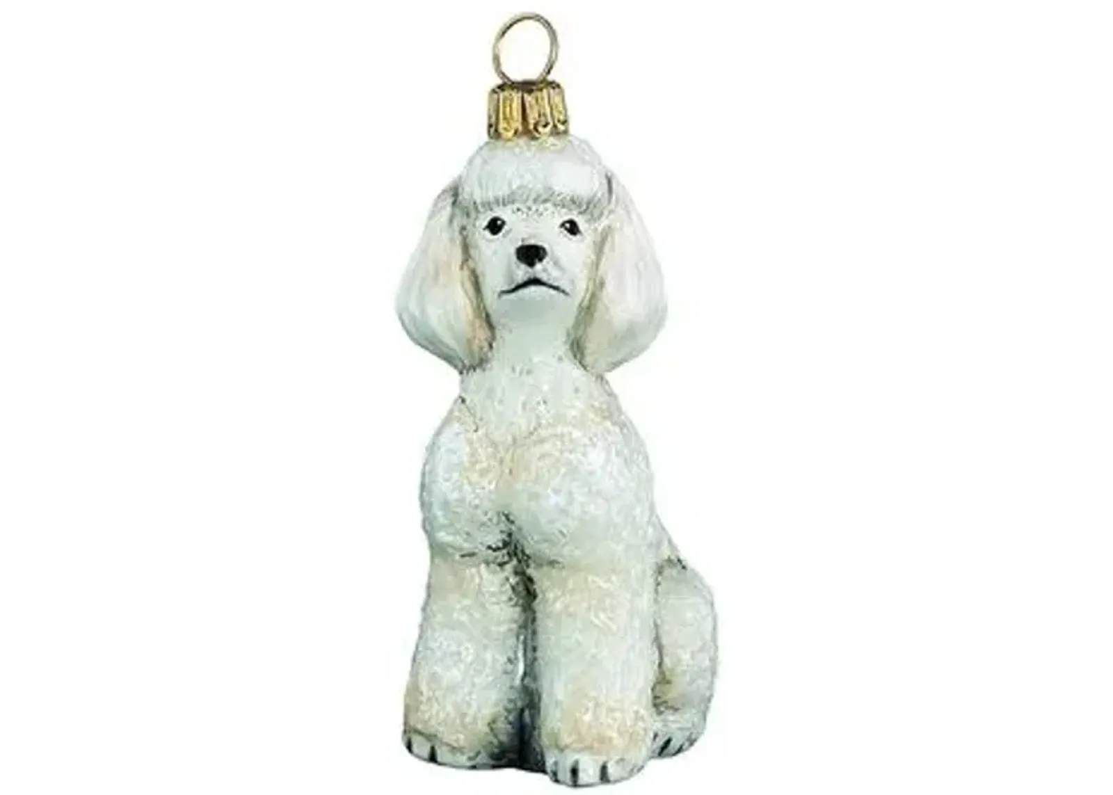 Toy Poodle Ornament - White - Handcrafted