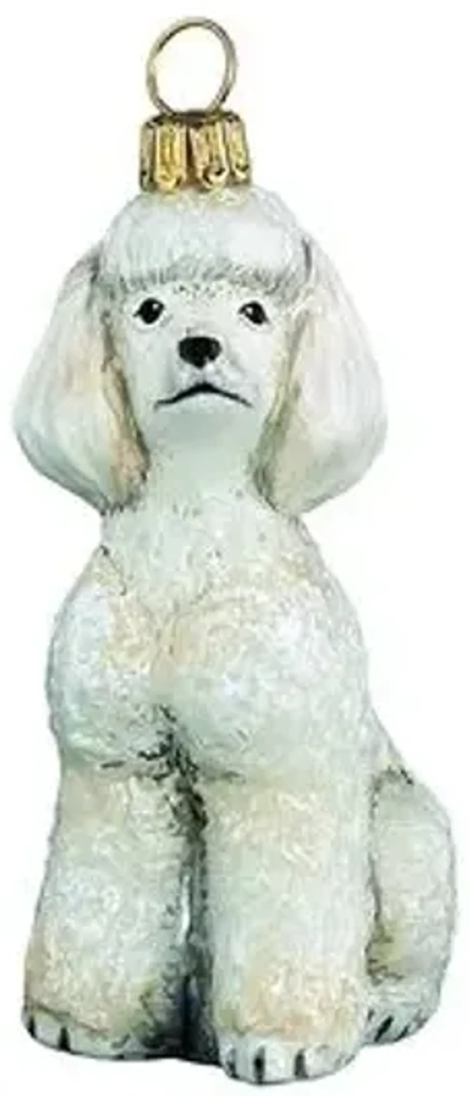 Toy Poodle Ornament - White - Handcrafted