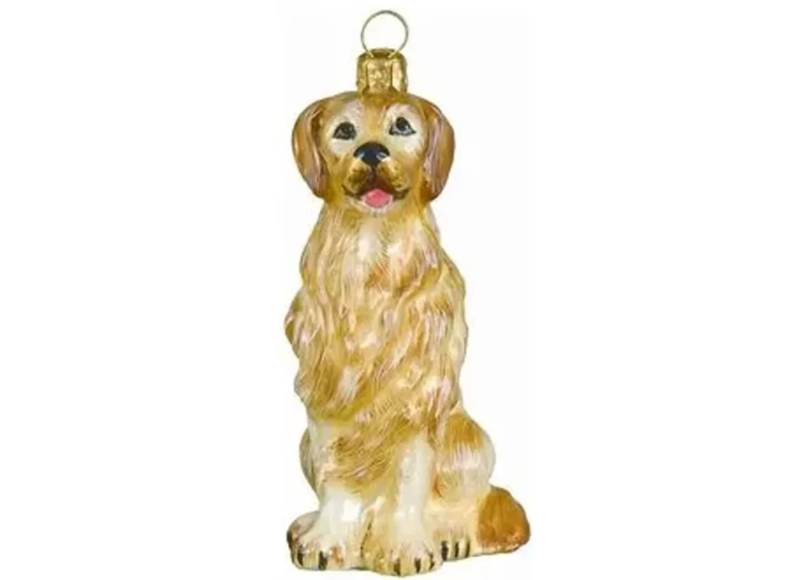 Golden Retriever Ornament - Yellow/White - Handcrafted