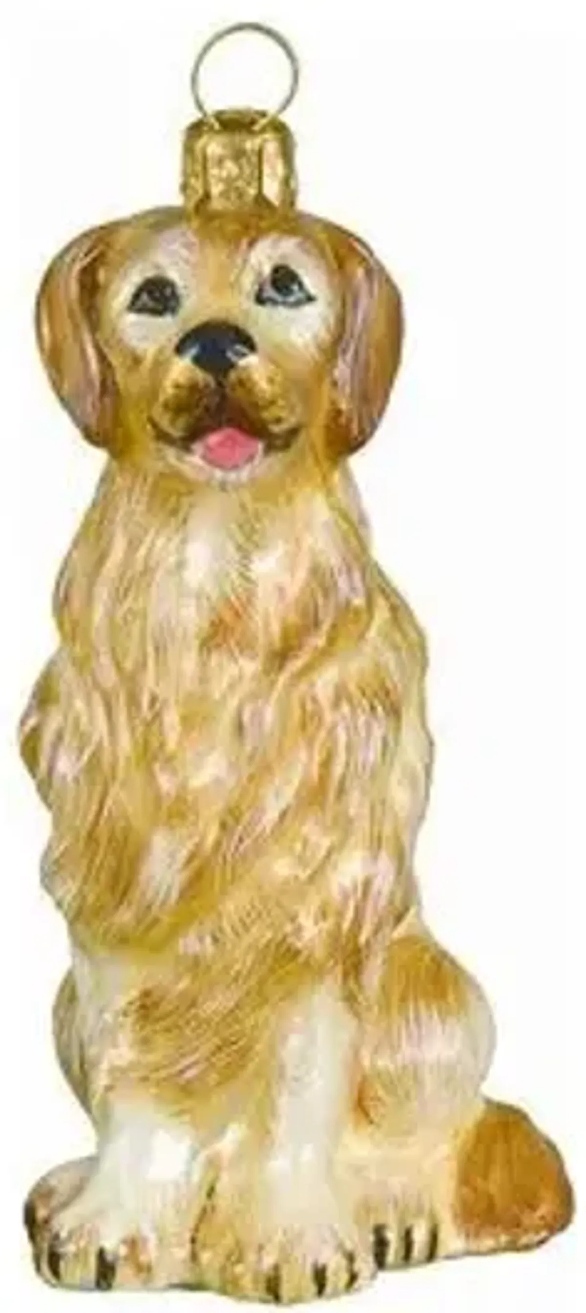 Golden Retriever Ornament - Yellow/White - Handcrafted